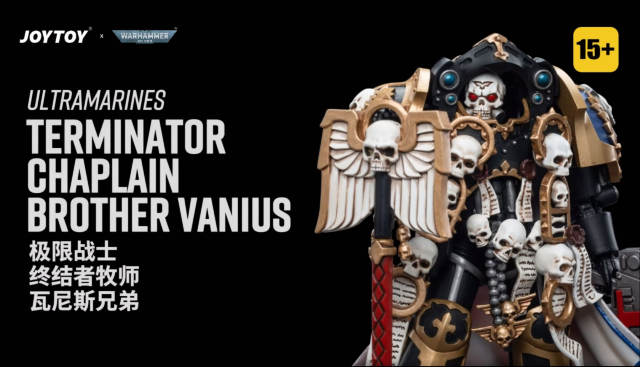 JoyToy Warhammer 40K Ultramarines Terminator Chaplain Brother Vanius 1:18 Action Figure