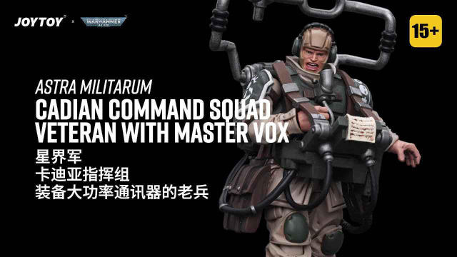 Astra Militarum Cadian Command Squad Veteran with Master Vox