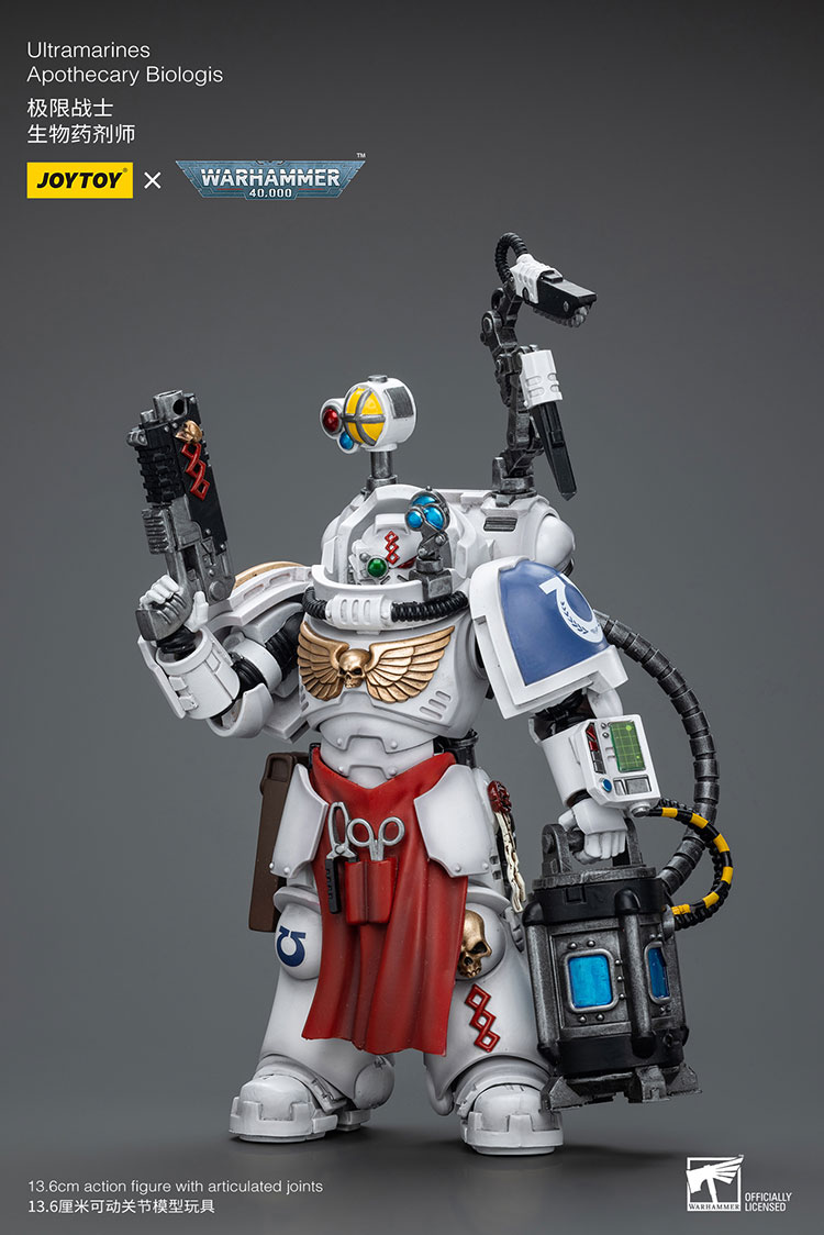 JOYTOY Warhammer 40K Ultramarines Apothecary Biologis - Action Figure 1/18 Da Collezione, 12,4 Cm