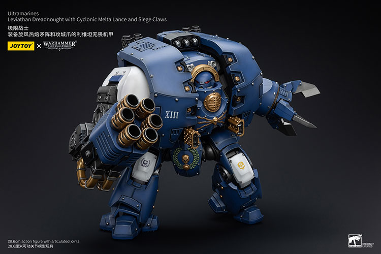JOYTOY 1/18 Warhammer 40K Ultramarines Leviathan Dreadnought, Action Figure Da Collezione 28 Cm, Con Lancia Melta E Artigli