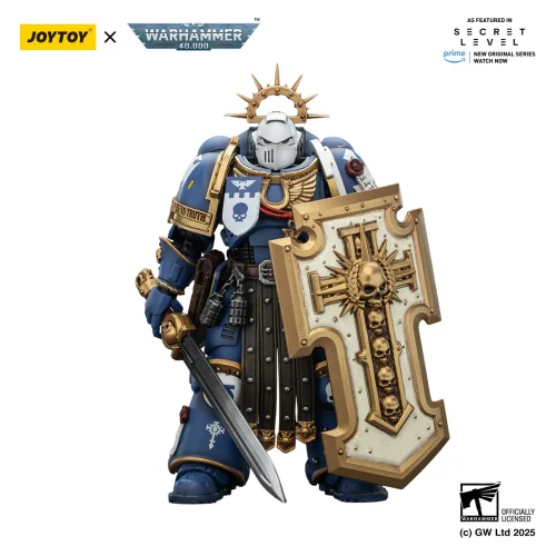 HiPlay JoyToy Warhammer 40K Figura coleccionable: Ultramarines teniente con puño de poder figuras de acción a escala 1:18 JT7677 (JT7677