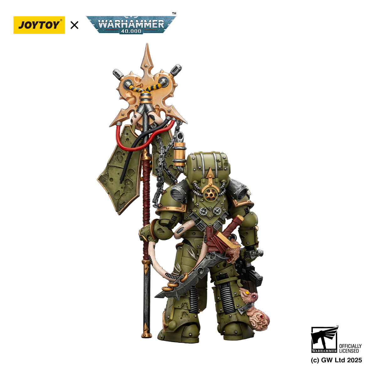 JOYTOY Death Guard Plague Marine Icon Bearer | 1/18 Figure