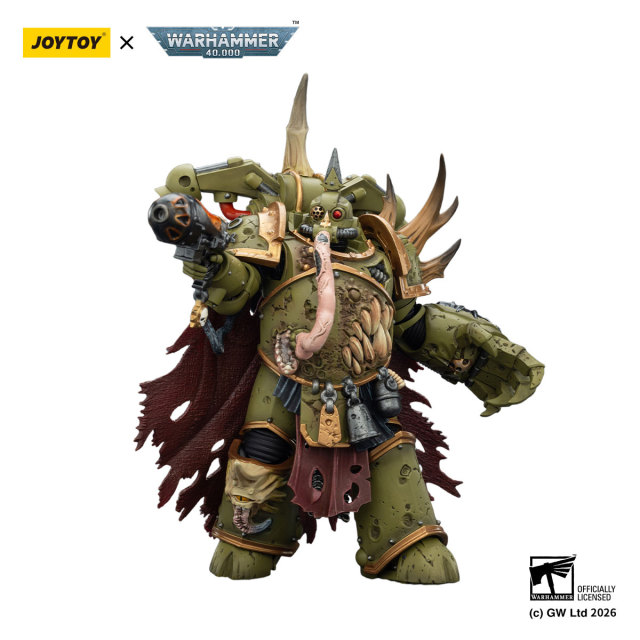 Death Guard Plague Marine Champion with Plasma Pistol and Power Fist