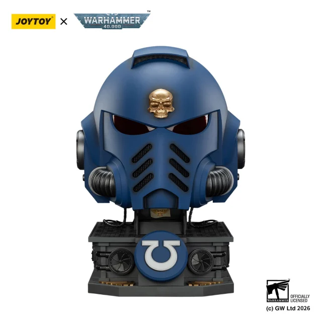 Ultramarines Captain MkX Helmet & Display Stand