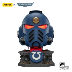 Ultramarines Captain MkX Helmet & Display Stand