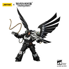 Raven Guard Corvus Corax,Primarch of the XIX Legion with artificer-crafted lightning talons,archaeotech pistols,and whip