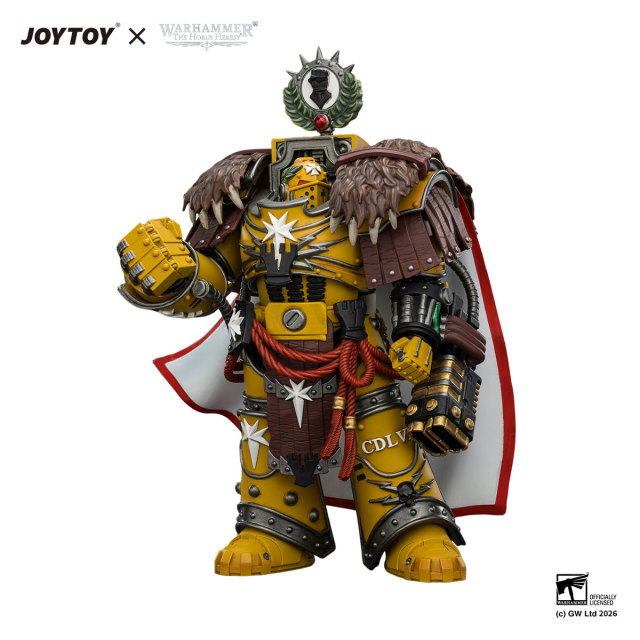 Imperial Fists Lord Castellan Evander Garrius, The Tyrant of Cthonia with the Subiugator and Incineratus