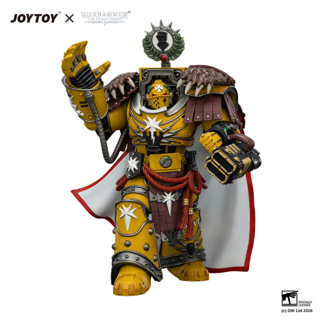 Imperial Fists Lord Castellan Evander Garrius, The Tyrant of Cthonia with the Subiugator and Incineratus