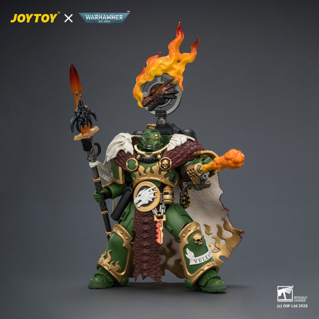Salamanders Vulkan He'stan,the Forgefather with the Spear of Vulkan and the Gauntlet of the Forge