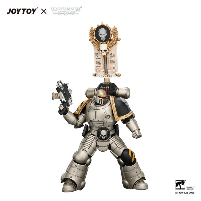 Iron Warriors Mkll Legionary 1 with Vexilla,Bolter and Bolt Pistol