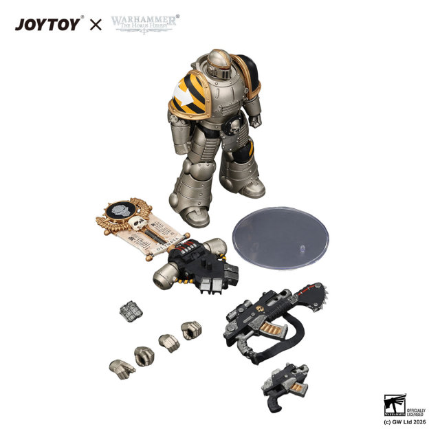Iron Warriors Mkll Legionary 1 with Vexilla,Bolter and Bolt Pistol