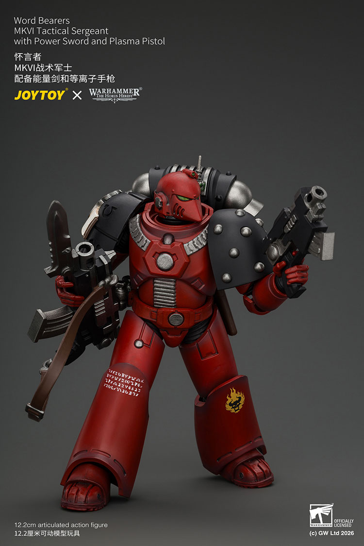 Word Bearers MKVI Tactical Sergeant with Power Sword and Plasma Pistol