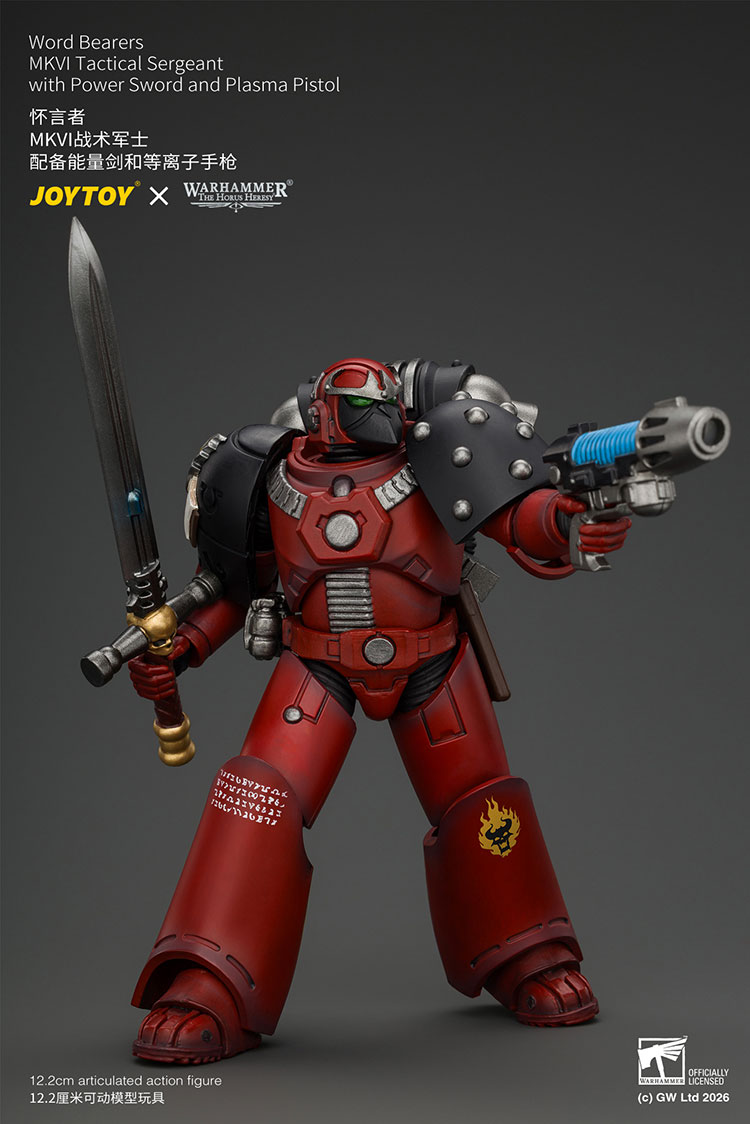 Word Bearers MKVI Tactical Sergeant with Power Sword and Plasma Pistol product details