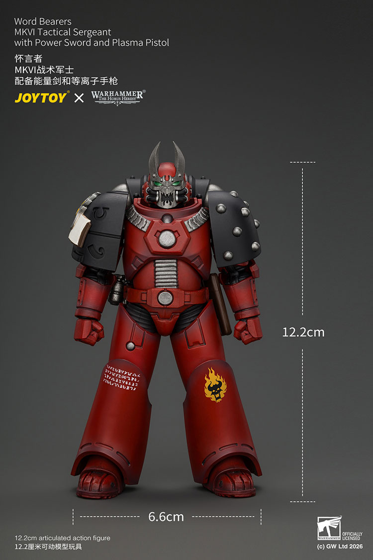 Word Bearers MKVI Tactical Sergeant with Power Sword and Plasma Pistol product details