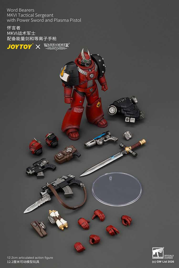 Word Bearers MKVI Tactical Sergeant with Power Sword and Plasma Pistol product details