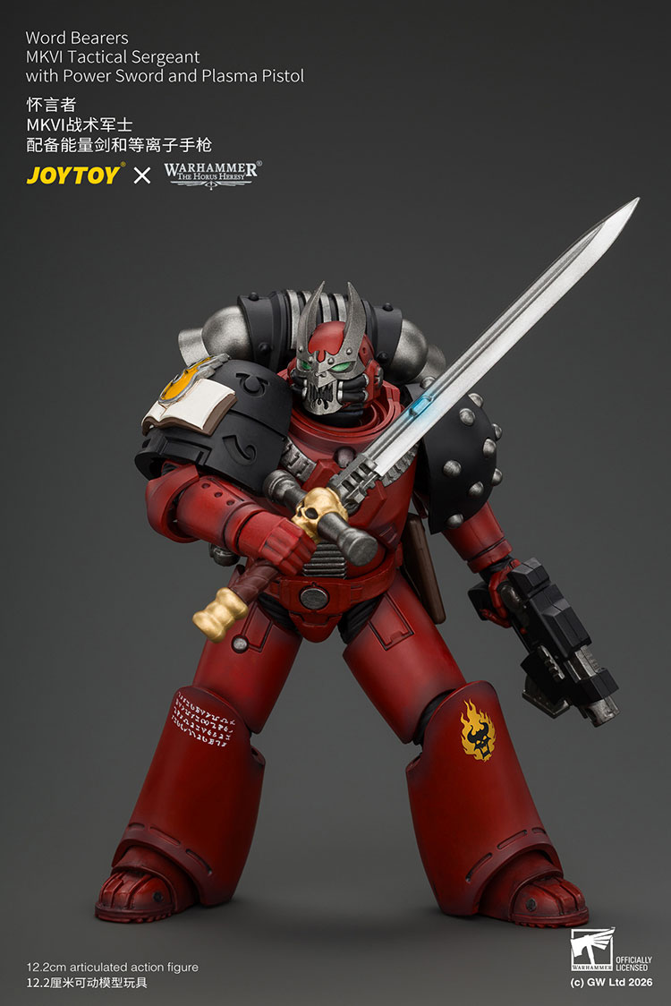 Word Bearers MKVI Tactical Sergeant with Power Sword and Plasma Pistol product details