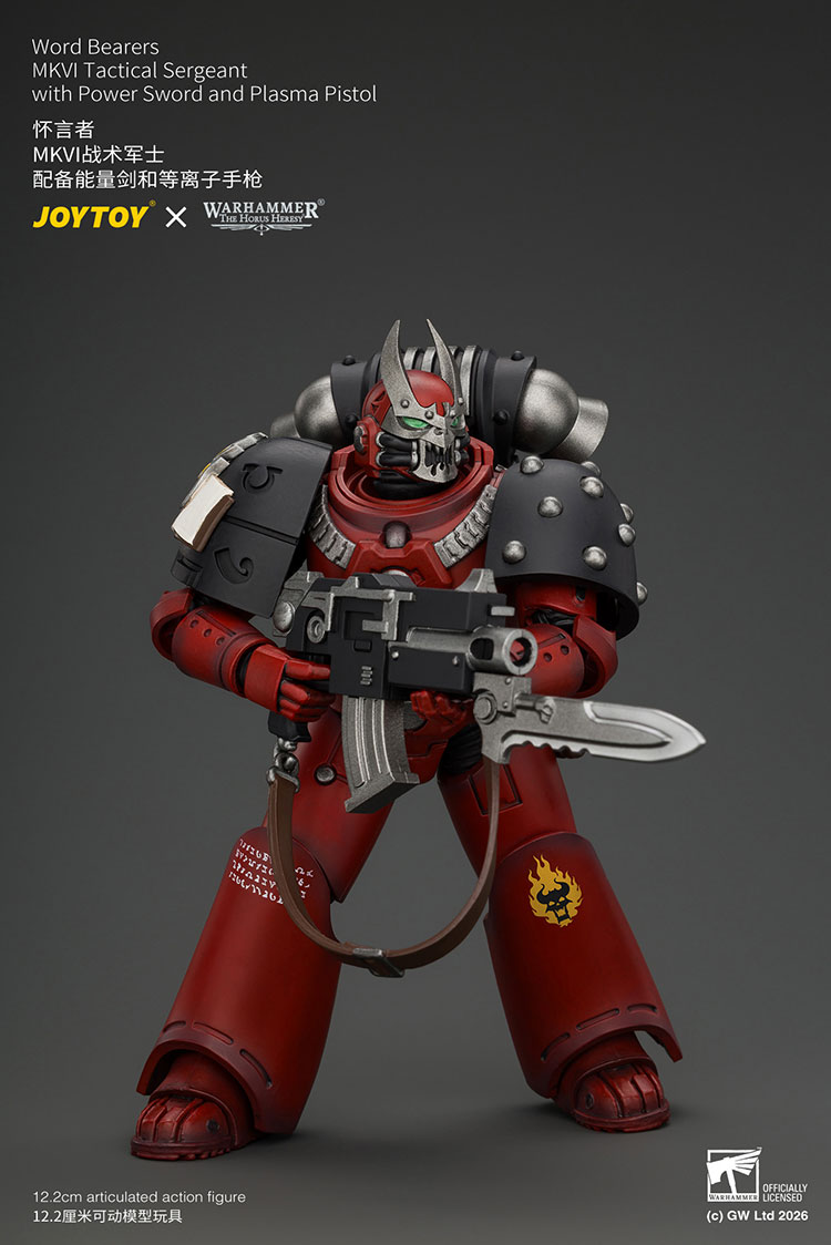 Word Bearers MKVI Tactical Sergeant with Power Sword and Plasma Pistol product details