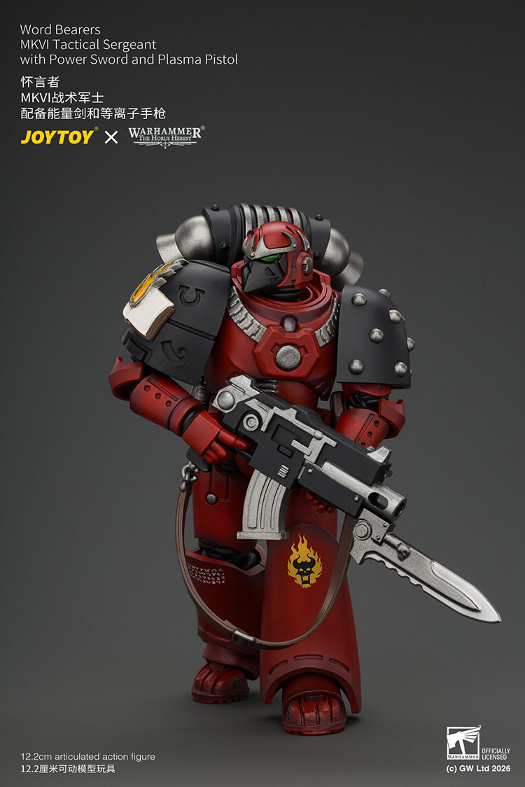 Word Bearers MKVI Tactical Sergeant with Power Sword and Plasma Pistol product details