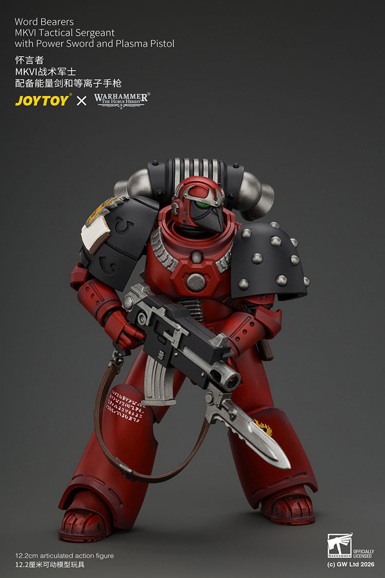 Word Bearers MKVI Tactical Sergeant with Power Sword and Plasma Pistol product details