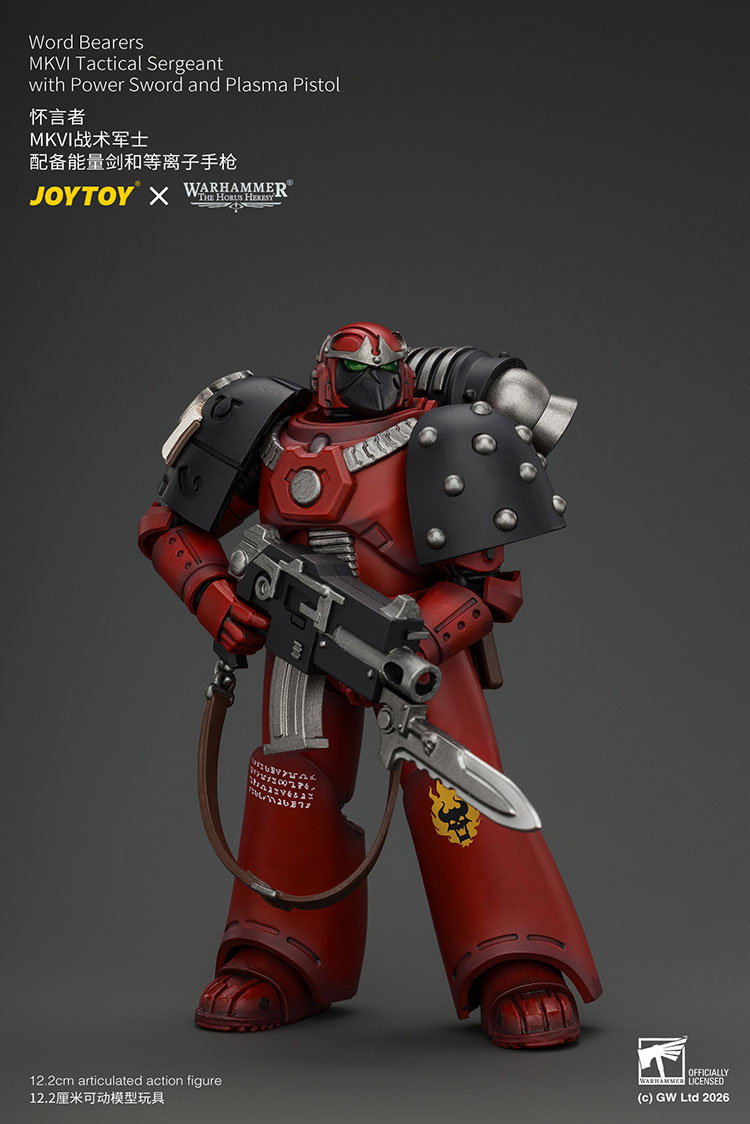 Word Bearers MKVI Tactical Sergeant with Power Sword and Plasma Pistol product details