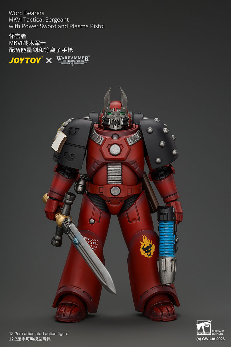 Word Bearers MKVI Tactical Sergeant with Power Sword and Plasma Pistol product details