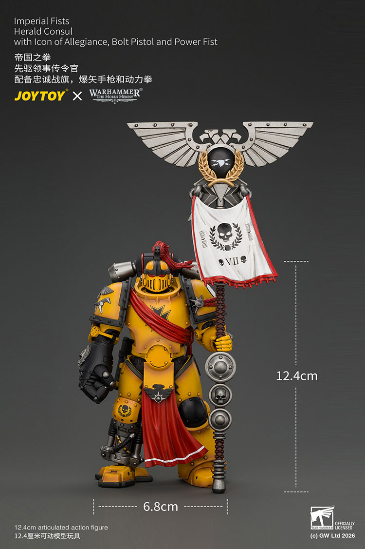 Imperial Fists Herald Consul with Icon of Allegiance, Bolt Pistol and Power Fist product details