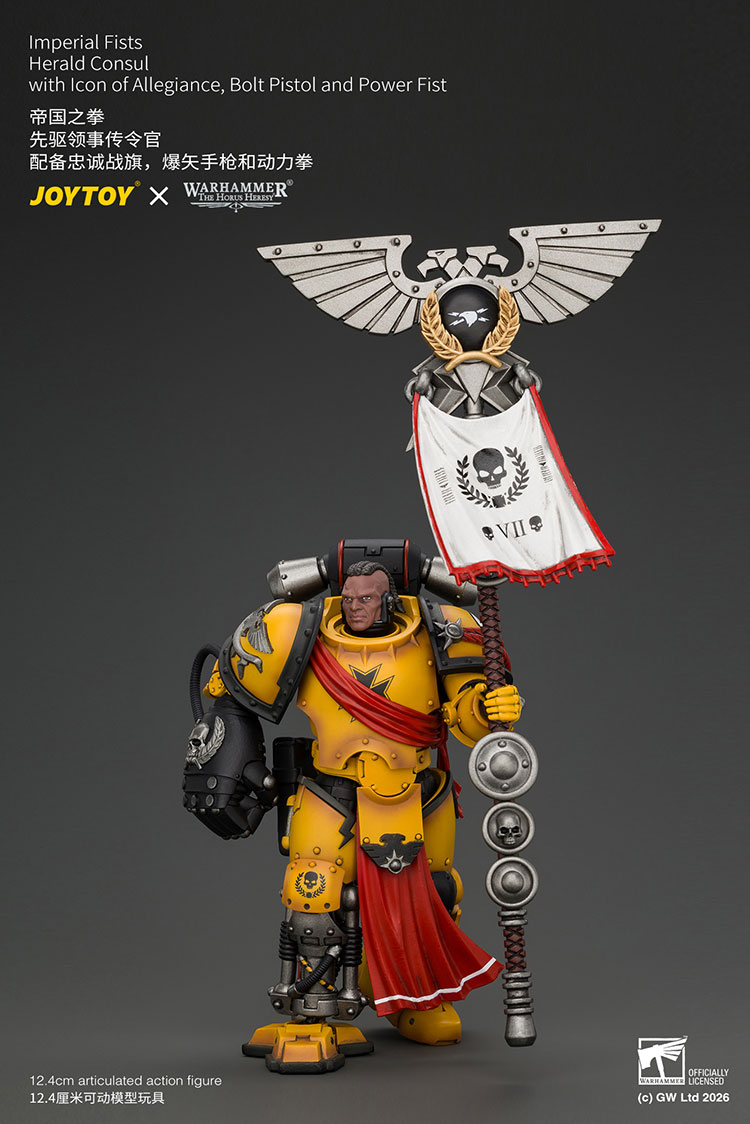 Imperial Fists Herald Consul with Icon of Allegiance, Bolt Pistol and Power Fist product details