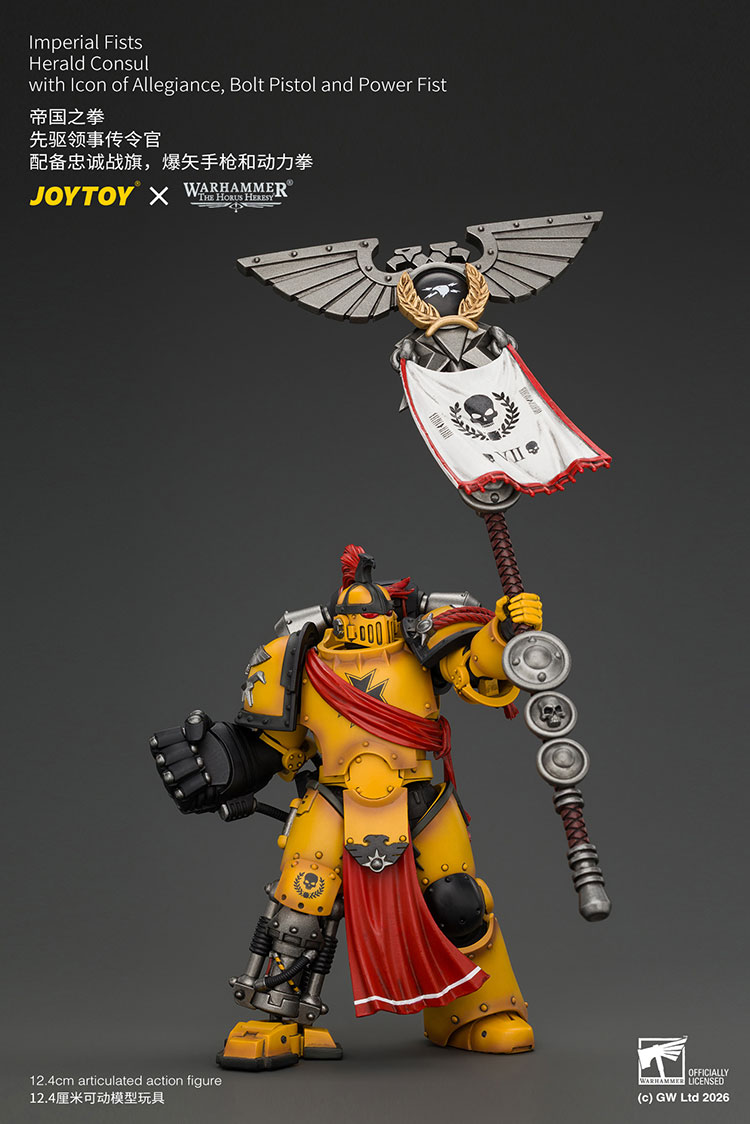 Imperial Fists Herald Consul with Icon of Allegiance, Bolt Pistol and Power Fist product details