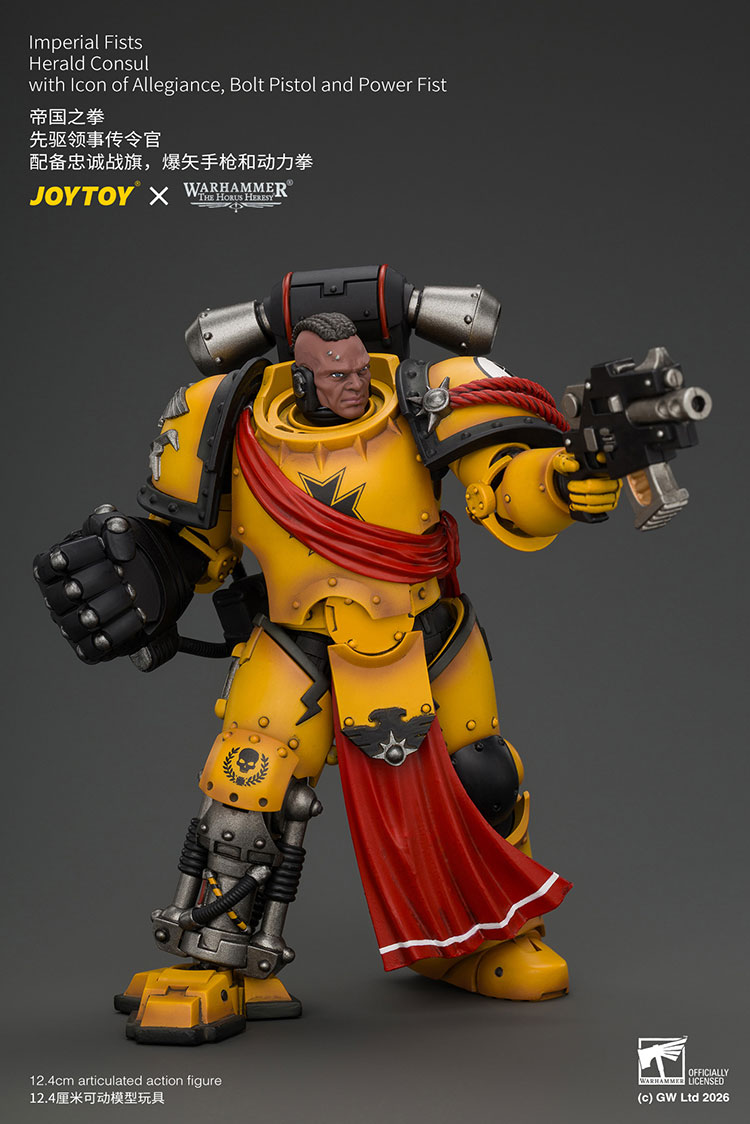 Imperial Fists Herald Consul with Icon of Allegiance, Bolt Pistol and Power Fist product details