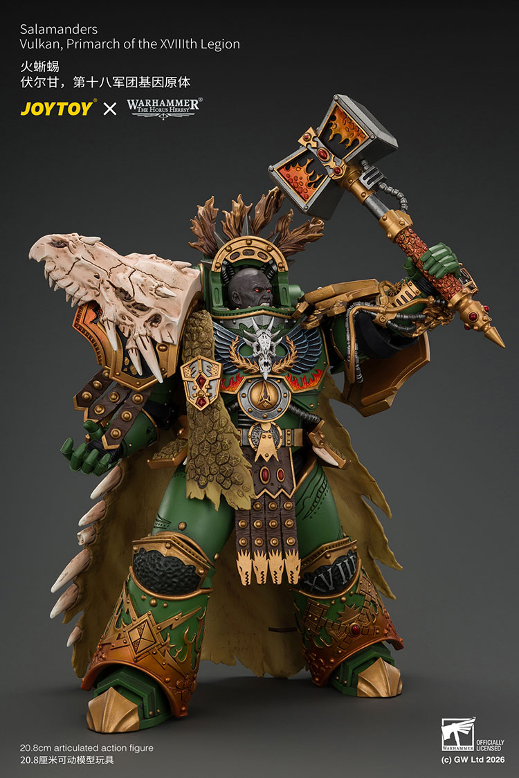 Salamanders Vulkan, Primarch of the XVIIIth Legion with Dawnbringer, The Furnace's Heart and Dragon's Breath Gauntlet product details
