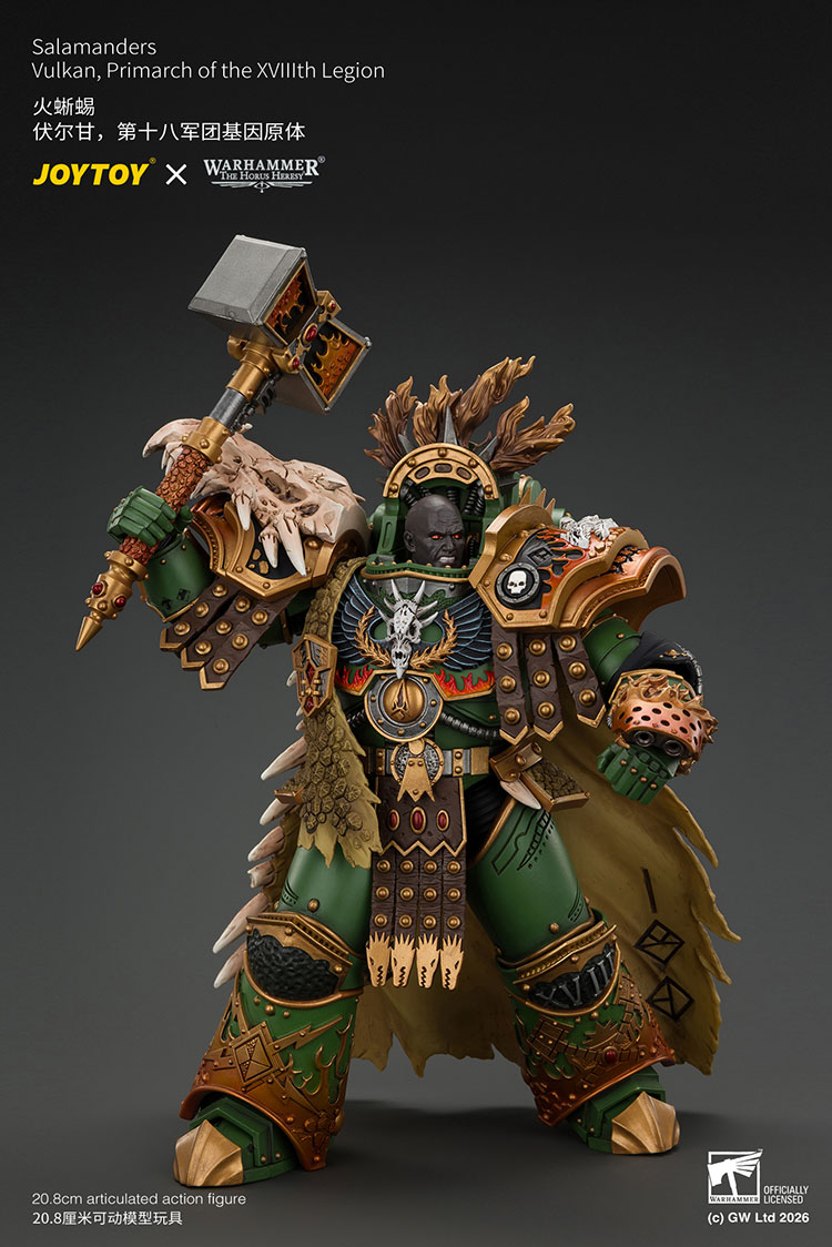 Salamanders Vulkan, Primarch of the XVIIIth Legion with Dawnbringer, The Furnace's Heart and Dragon's Breath Gauntlet product details