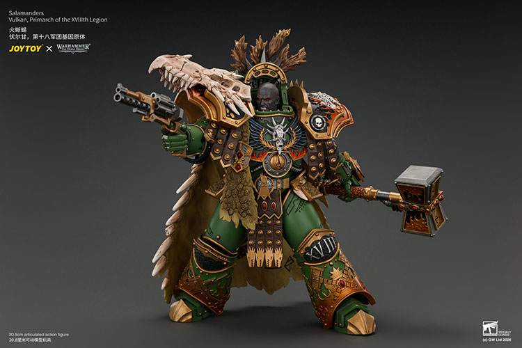 Salamanders Vulkan, Primarch of the XVIIIth Legion with Dawnbringer, The Furnace's Heart and Dragon's Breath Gauntlet product details