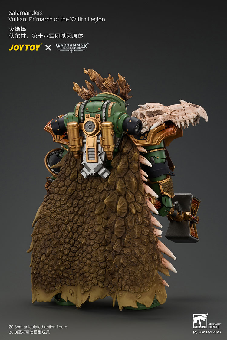 Salamanders Vulkan, Primarch of the XVIIIth Legion with Dawnbringer, The Furnace's Heart and Dragon's Breath Gauntlet product details