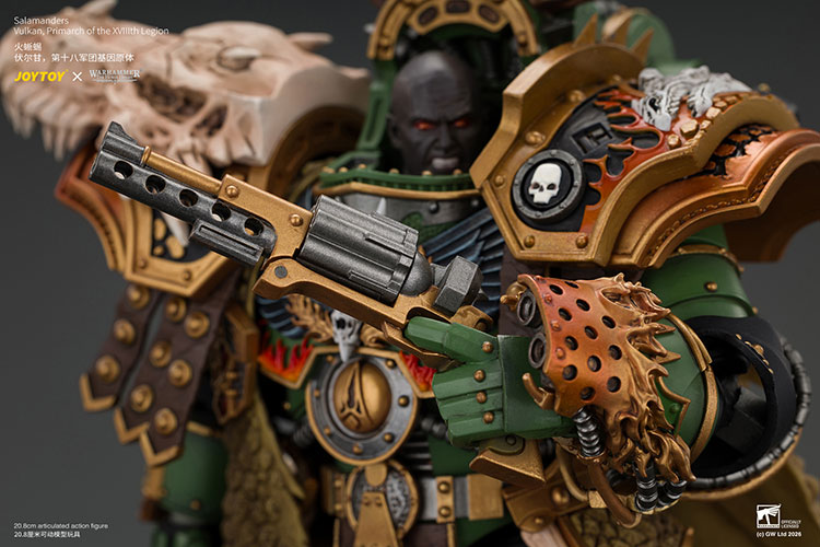 Salamanders Vulkan, Primarch of the XVIIIth Legion with Dawnbringer, The Furnace's Heart and Dragon's Breath Gauntlet product details