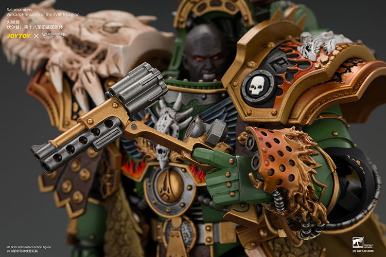 Salamanders Vulkan, Primarch of the XVIIIth Legion with Dawnbringer, The Furnace's Heart and Dragon's Breath Gauntlet product details