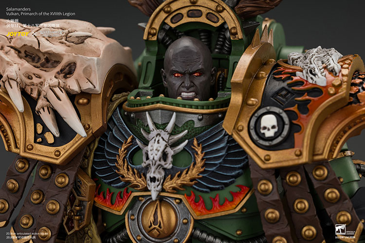 Salamanders Vulkan, Primarch of the XVIIIth Legion with Dawnbringer, The Furnace's Heart and Dragon's Breath Gauntlet product details