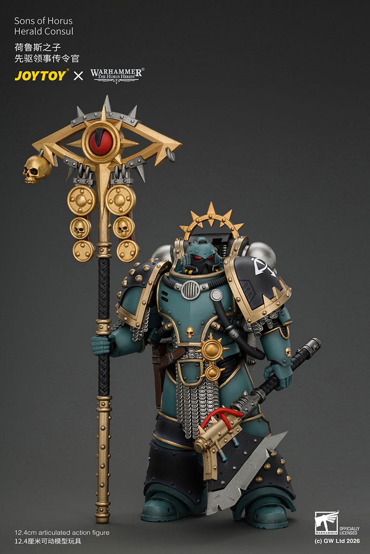 Sons of Horus Herald Consul with Icon of Allegiance, Bolt Pistol and Power Weapon product details