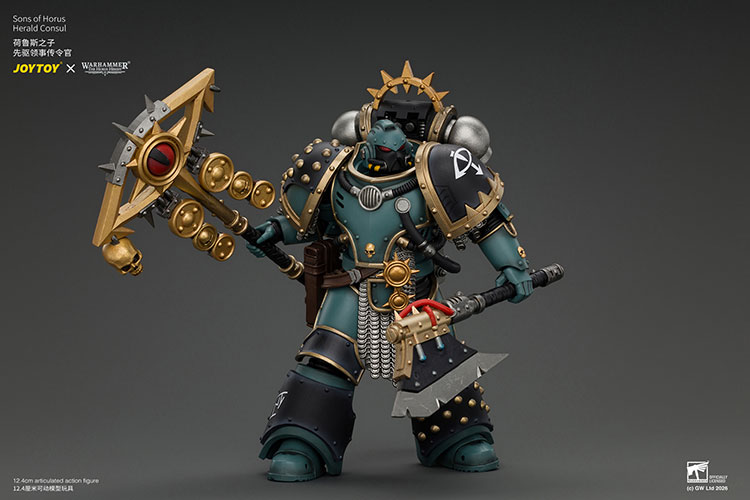Sons of Horus Herald Consul with Icon of Allegiance, Bolt Pistol and Power Weapon product details
