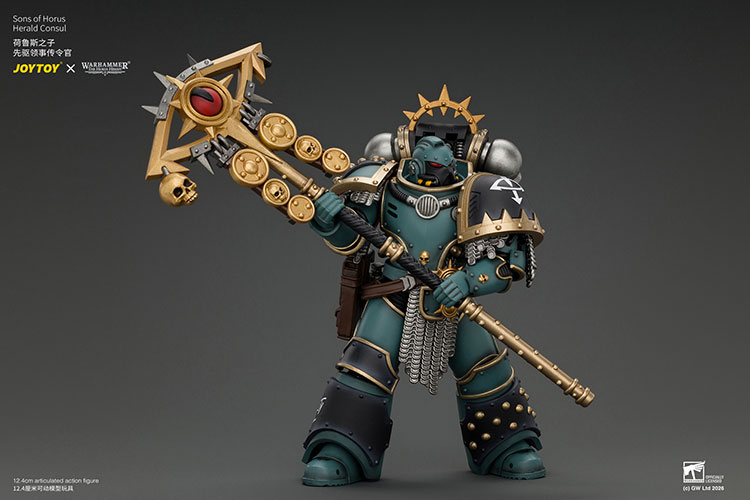 Sons of Horus Herald Consul with Icon of Allegiance, Bolt Pistol and Power Weapon product details
