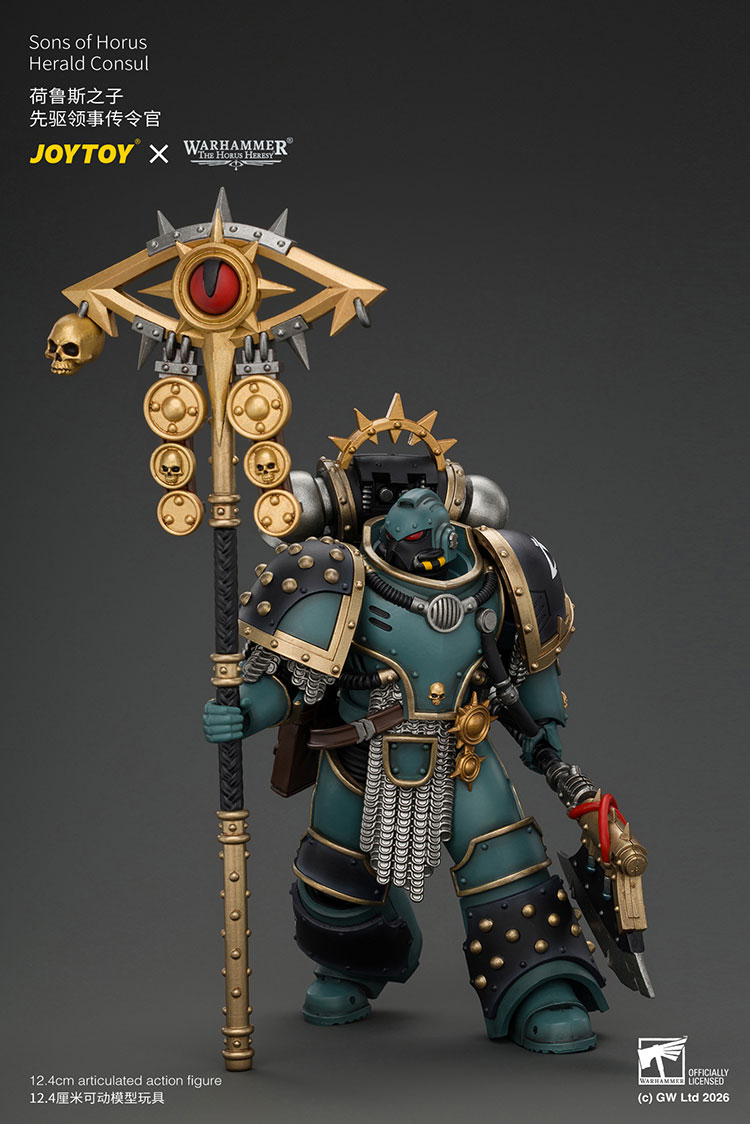 Sons of Horus Herald Consul with Icon of Allegiance, Bolt Pistol and Power Weapon product details