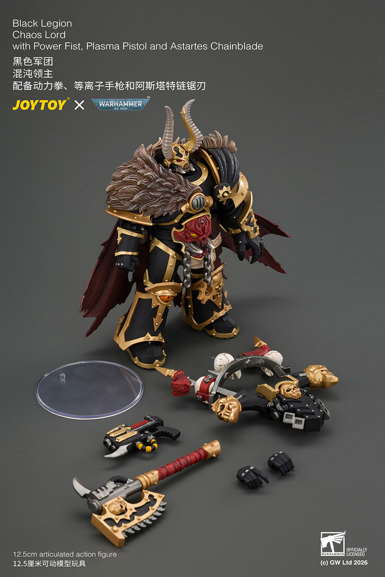 Black Legion Chaos Lord with Power Fist, Plasma Pistol and Astartes Chainblade product details